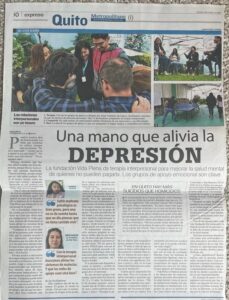 a photo of a latin american newspaper with a story about Vida Plena