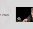 screenshot of grace telesco with her Dr. T podcast logo to the left of her. Beside her is the maroon gss seal and the fordham gss logo. the background of the entire image is gray.