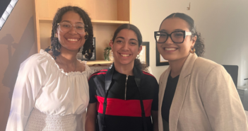 Director Maya Velazquez(center) with GSS alumna D’Andrah (right) and Araly (left, one of the writers).