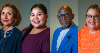 From left to right: Anne Treantafeles, Nicolee Feliz, Dr. G. Lawrence Farmer, and Dr. Rachelle Kammer