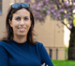 a photo of Sharon Cohen Bunkin in the Lincoln Center campus courtyard.