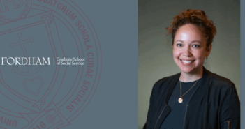 Social Work Literature and Gendered Racism: A Scoping Review kimberly hudson headshot next to a maroon gss seal on a blue background