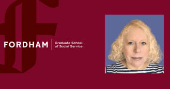 Berkman Receives Two Awards at National Hospice and Palliative Care Conference headshot of Professor Cathy Berkman next to the fordham gss logo